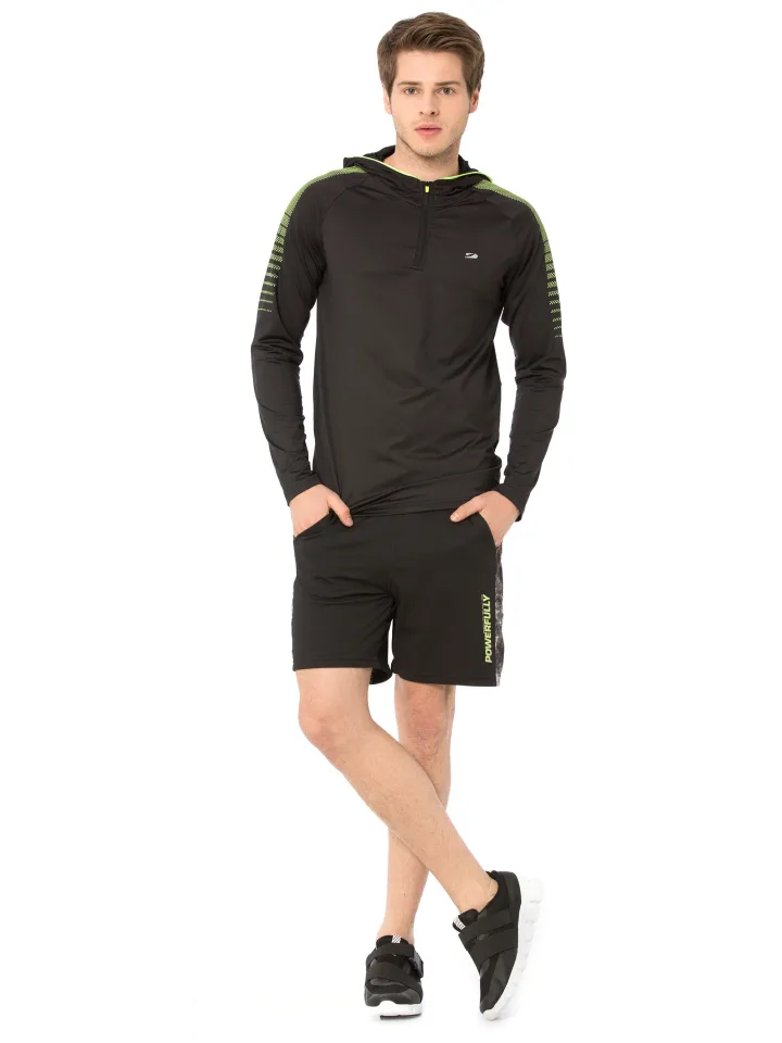Yazı Baskılı Aktif Spor Şort