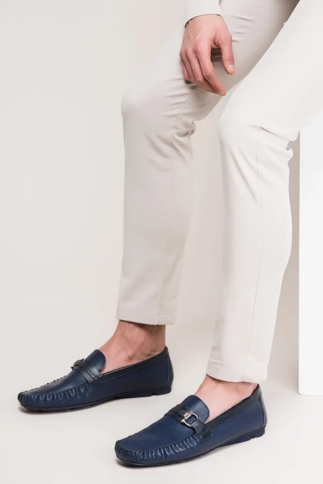 Deri Lacivert Erkek Loafer 