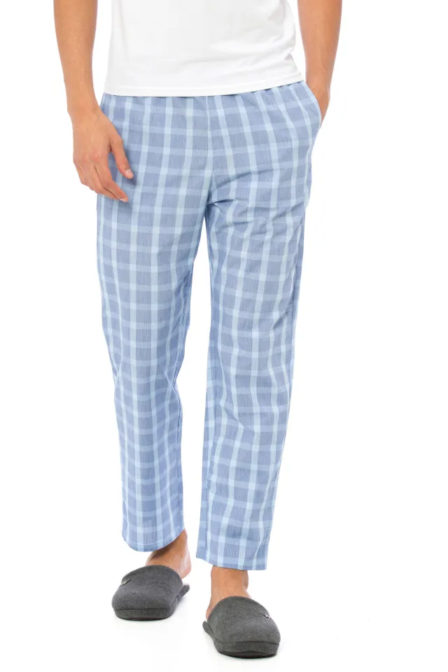 Erkek Mavi Kareli Pijama Altı