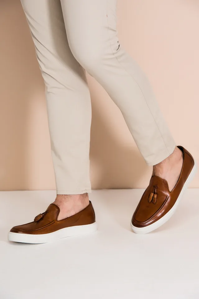 Deri Taba Erkek Loafer Ayakkabı