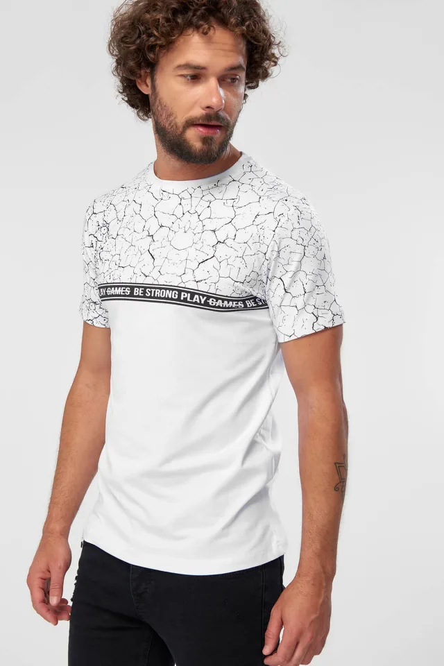 Beyaz Erkek T-shirt 