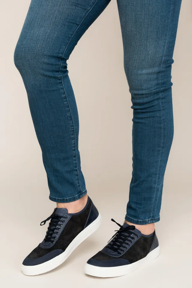 Deri Lacivert Erkek Sneaker